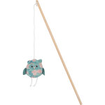Canne � p�che pour chat coloris bleu feuille zolux hibou ethi'cat - 10 x 2, 5 x 40 cm