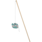 Canne � p�che pour chat coloris bleu feuille zolux souris ethi'cat - 11, 5 x 3, 6 x 40
