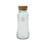 Carafe bouchon lige coloris transparent en verre recycl -  10 cm