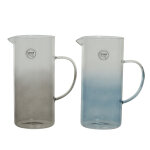 Carafe coloris bleu en verre - 10 x 15 x 22 cm