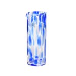 Carafe coloris bleu en verre mouchet� - � 10 cm