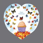 Carte de la collection  au fil des c?urs  des �ditions titi pinson - 13, 5 x 13, 5 cm