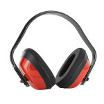 Casque à arceau réglable et coquilles en abs rouge Casque à arceau réglable et coquilles en abs rouge