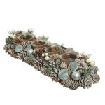 Centre de table photophore sapin coloris vert - 15 x 45 x 9, 5 cm Centre de table photophore sapin coloris vert - 15 x 45 x 9, 5 cm