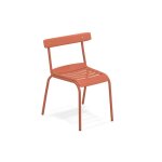 Chaise en acier rouge rable milky - 56 x 55 x 77 cm