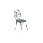 Chaise montmartre fermob en acier coloris gris orage 42, 5 x 44 x 87 cm