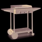 Chariot pour plancha en acier noir à tablettes rabattables origin acier 60 Chariot pour plancha en acier noir à tablettes rabattables origin acier 60