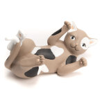 Chat dcoratif en polyrsine coloris marron tho le chat joueur 17 x h 9, 3 x 8, 5 cm