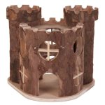 Chteau en bois pour rongeurs 17x12xh15 cm