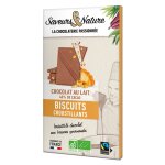 Chocolat au lait 40% biscuits bio saveurs et nature - 80 g Chocolat au lait 40% biscuits bio saveurs et nature - 80 g