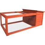Clapier extrieur atto en bois orange 120x65xh51 cm