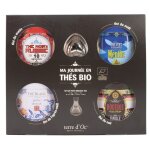 Coffret 4 thés de la journée bio et cuillère filtre à thé en métal terre d'oc - 373 g Coffret 4 thés de la journée bio et cuillère filtre à thé en métal terre d'oc - 373 g