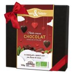 Coffret de c?urs au chocolat noir et lait bio de 110 g