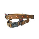 Collier chien30 - 45cm papillon marron 16mm