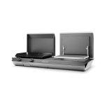 Combi plancha et gril 60 en acier noir et gris 150 x 60 x 24 cm