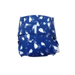 Couche lavable coloris bleu chant des baleines hamac - taille s de 4  8 kg
