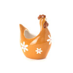 Coupe en dolomite coloris jaune poule avec des marguerites 10 x h 13, 3 x 7, 8 cm