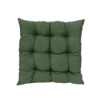 Coussin d'assise matelass coloris vert en coton polyester - 46 x 46 x 6 cm