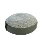 Coussin de sol coloris gris en coton polyester diabolo -  70 cm