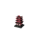 D�cor aquarium pagode chinoise rouge taille s - 10 x 10 x 14 cm