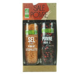 Duo sel au piment d espelette et poivre noir 165g Duo sel au piment d espelette et poivre noir 165g
