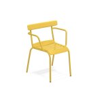 Fauteuil en acier jaune curry milky - 61 x 55 x 77 cm