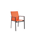 Fauteuil en aluminium graphite et toile en textyl�ne paprika abelia - 61 x 56 x 87 c