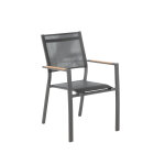 Fauteuil en aluminium noir / graphite sedum - 56 x 87 x 59 cm