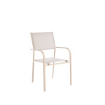 Fauteuil en aluminium et toile textyl�ne cr�me niello - 87 x 51 x 56 cm