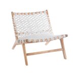 Fauteuil coloris marron assise en teck et abaca - 65 x 75 x 67 cm Fauteuil coloris marron assise en teck et abaca - 65 x 75 x 67 cm