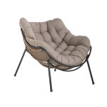 Fauteuil taupe en acier noir cocoon - 114 x 96 x 83 cm Fauteuil taupe en acier noir cocoon - 114 x 96 x 83 cm