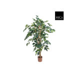 Ficus benjamina vert plante artificielle en pot h 110 x � 65 cm