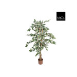 Ficus hawaii vert panach� plante artificielle en pot h 110 x � 65 cm