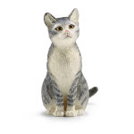 Figurine chat assis srie animaux de la ferme 2, 5x3, 8x4, 5 cm