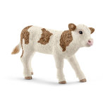Figurine veau simmental s�rie animaux de la ferme 7, 5x3, 5x5 cm