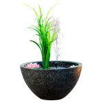 Fontaine ronde avec plantes artificielles - 55x55x30cm Fontaine ronde avec plantes artificielles - 55x55x30cm