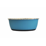 Gamelle pour chien et chat coloris bleu mat en inox tyrol 1900 ml