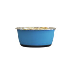 Gamelle pour chien et chat coloris bleu mat en inox tyrol 950 ml
