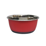 Gamelle pour chien et chat coloris rouge mat en inox tyrol 1900 ml