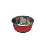 Gamelle pour chien et chat coloris rouge mat en inox tyrol 500 ml