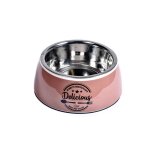 Gamelle pour petit chien et chat coloris rose en mlamine bobby delicious taille xs