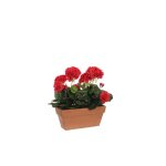 Granium rouge plante artificielle en jardinire terra 29x13x40 cm