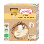 Gourde cr�me semoule vanille bio d�s 6 mois - 4 x 85 gr
