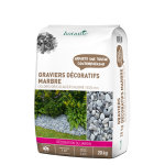Graviers de marbre gris glacier de calibre 15 � 25 mm en sac de 20 kg