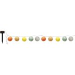 Guirlande solaire polka de 10 lampions multicolores  led blanc 135 cm