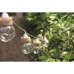 Guirlande solaire swing 10 ampoules led blanc chaud et corde 180 cm