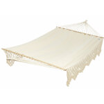 Hamac coloris écru en coton xxl Écru à franges jobek hamac selekt - 375 x 170 cm Hamac coloris écru en coton xxl Écru à franges jobek hamac selekt - 375 x 170 cm