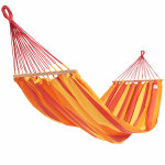 Hamac coloris rouge jaune orange en polypropylène jobek hamac graphik - 300 x 140 cm Hamac coloris rouge jaune orange en polypropylène jobek hamac graphik - 300 x 140 cm