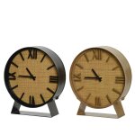 Horloge  poser coloris marron en mtal -  15 cm