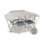 Housse table rectangulaire + chaises 4 - 6 pers. de coloris anthracite